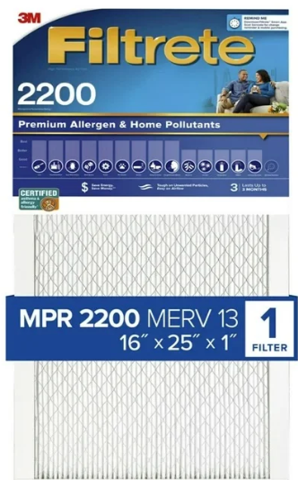 Pair of genuine 3M Filtrete MERV-13 replacement filters — included in the kit
