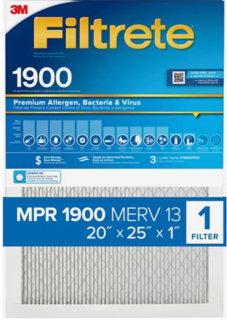3M Filtrete MERV-13 air filter 20x25x1 inch replacement UK