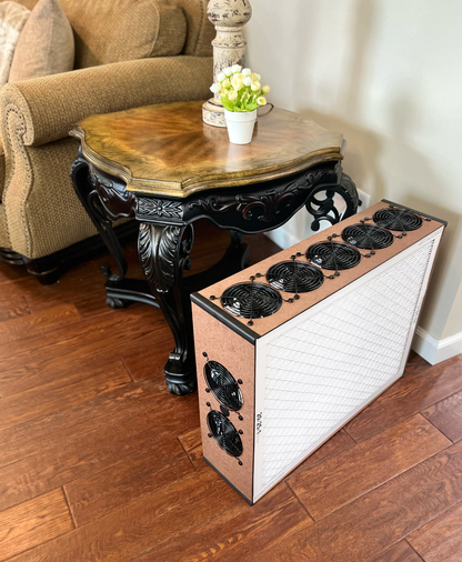 Luggable air purifier elegant wood finish design